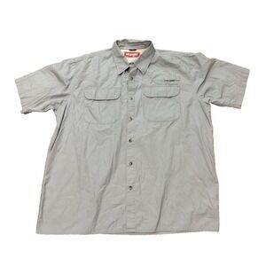 WRANGLER Men's Khaki Light Gray Utility Shirt Size Hike Fish Camp EUC Size XL